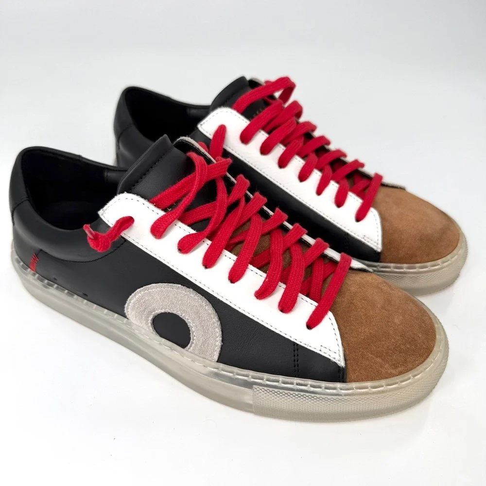 Oliver Cabell Low 1 One Metropolis EU 38 Red Black Italian Leather Sneaker Shoes